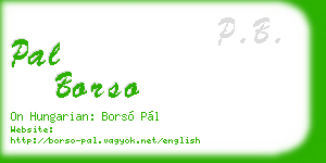 pal borso business card